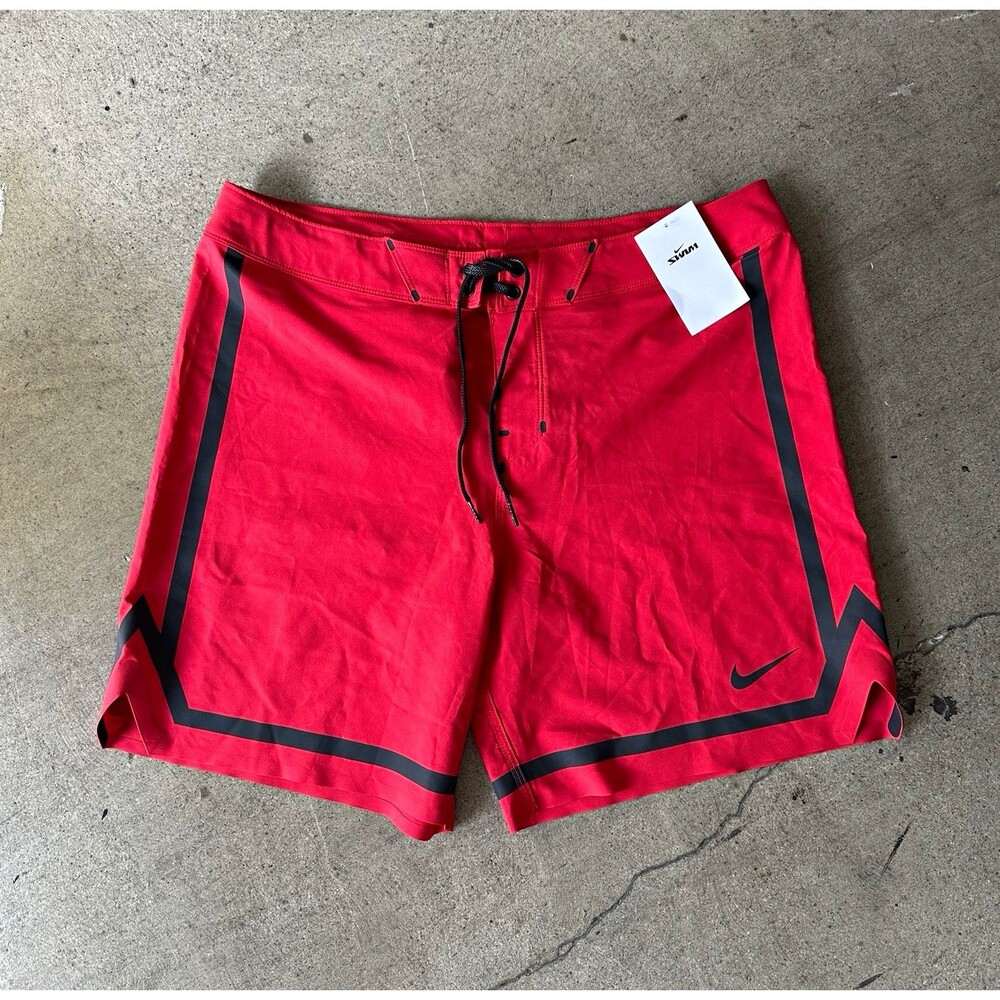 Nike Fadeaway Men's Size 36 Red Boardshorts Swim Shorts Unlined